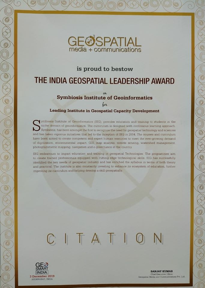 The India Geospatial Leadership Award